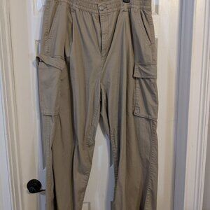 Old Navy High-Waisted Khaki Cargo Pants | Utility Style Drawstring Trousers